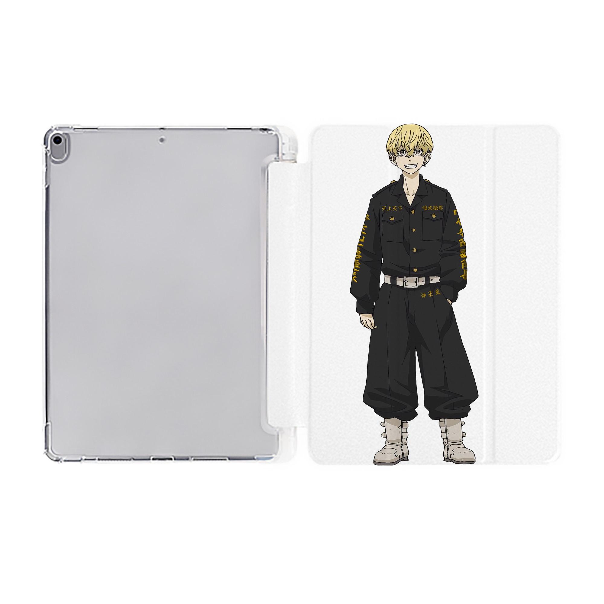 （画像用） 東京リベンジャーズ Tokyo Revengers IPad ケース ペン収納付き 三つ折りスタンド PUレザー×シリコン 対応機種9.5/10.5/10.9インチ